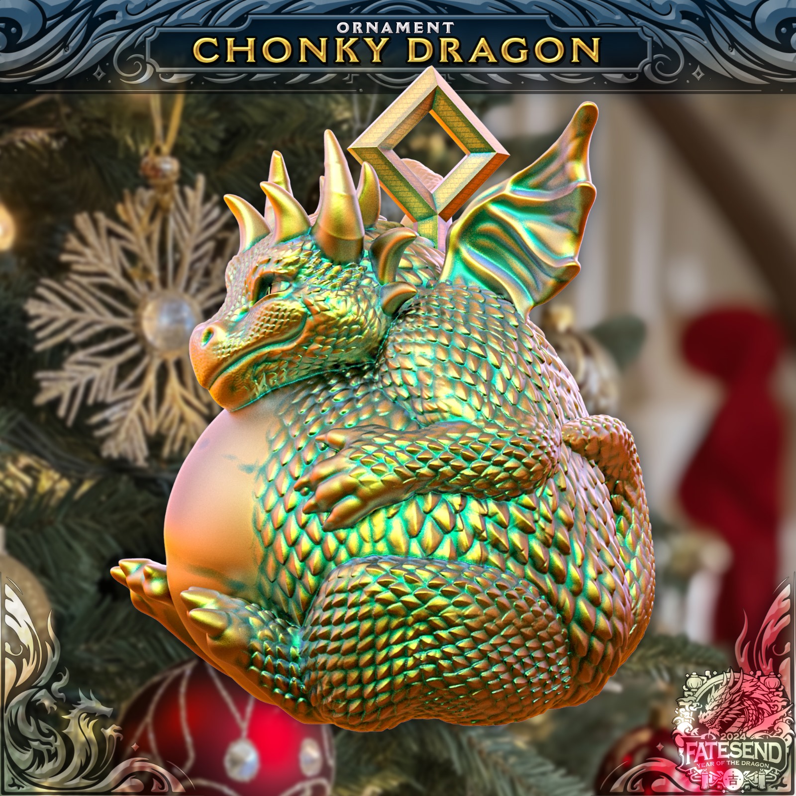Chonky Dragon Ornament - SUPPORT FREE!